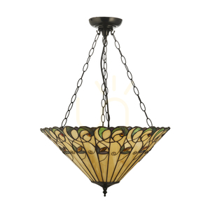 Tiffany Pendant Lamp Jamelia Multicolor 50 cm Glass Steel Interiors 111881 small 6