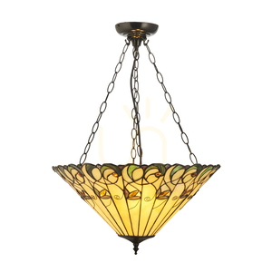 Tiffany Pendant Lamp Jamelia Multicolor 50 cm Glass Steel Interiors 111881 small 0