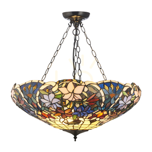 Tiffany Pendant Lamp Interiors Sullivan Multicolor Glass Steel 57 cm 111887 small 0