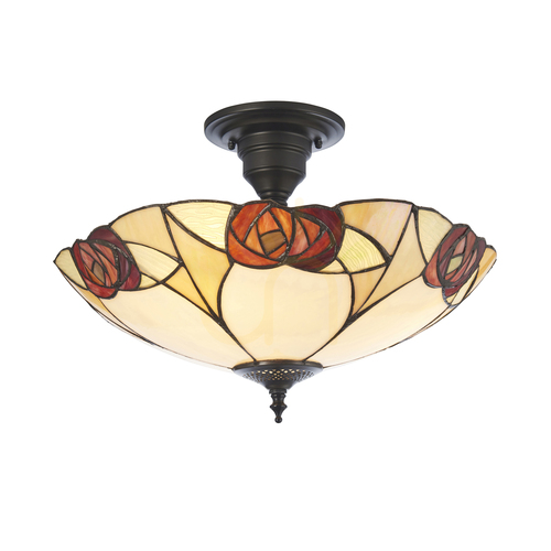 Check Tiffany Ceiling Lamp Interiors Ingram Multicolor 45 cm 3-Light E27 111907