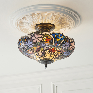 Tiffany Ceiling Lamp Interiors Sullivan Multicolor 3-Light E27 40 cm 111915 small 2