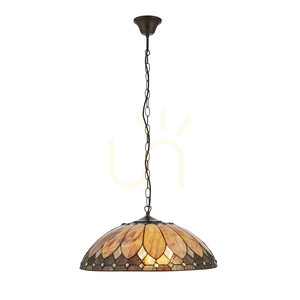 Interiors Brooklyn Tiffany Pendant Light Multicolor 3-Light E27 64346 small 1