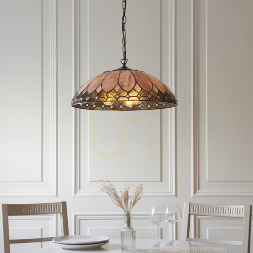 Check Interiors Brooklyn Tiffany Pendant Light Multicolor 3-Light E27 64346
