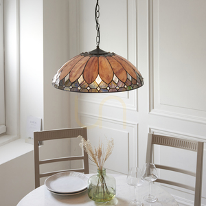 Interiors Brooklyn Tiffany Pendant Light Multicolor 3-Light E27 64346 small 4