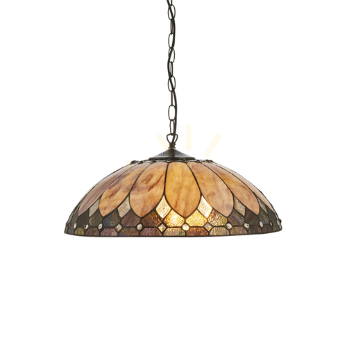 Check Interiors Brooklyn Tiffany Pendant Light Multicolor 3-Light E27 64346