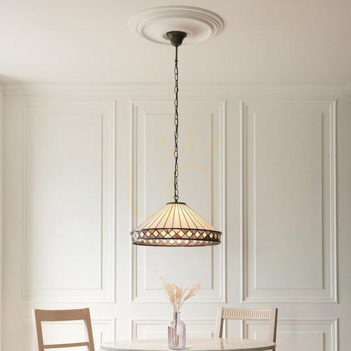 Check Interiors Fargo Tiffany Multicolor 3-Light E27 Pendant Lamp 111961