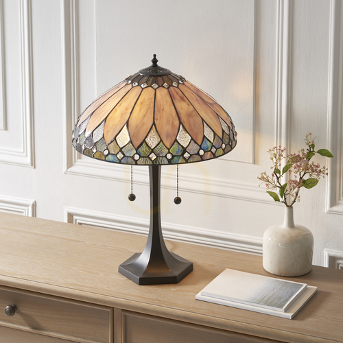 Check Interiors Brooklyn Tiffany Table Lamp Multicolor 112183
