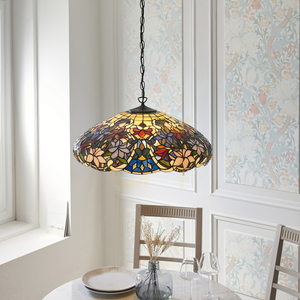 Interiors Sullivan Tiffany Multicolor Glass Pendant Lamp 57 cm 3-Light 112193 small 4