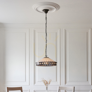 Interiors Fargo Tiffany Multicolor Glass Pendant Lamp 112196 small 2
