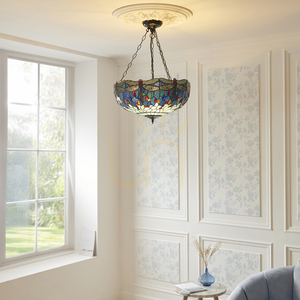 Interiors Dragonfly Tiffany Blue 3-Light Pendant Lamp 112250 small 2