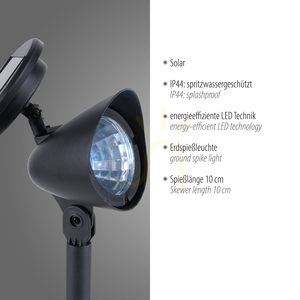 LEKU-SOL Garden Lamp 19102-18 Black 3xLED small 3
