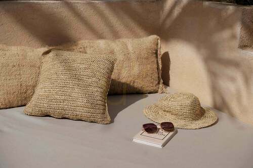 Check Cushion Cover BAZAR BIZAR Oh My Gee Beige 35x100