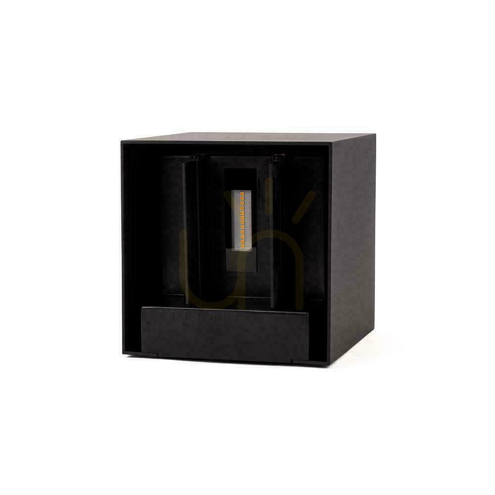 View V-TAC 9W LED COB Solar Wall Light, Adjustable, Black Square, 15x15cm, IP65, VT-11109, 3000K, 860lm V-TAC 9W LED COB Solar Wall Light, Adjustable, Black Square, 15x15cm, IP65, VT-11109, 3000K, 860lm