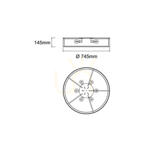 Ceiling Light Open Design Highlights Zalindro White Black Gold 745 mm Acrylic Metal Fabric small 2