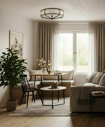 Check Plafond Stesso Open Design Highlights White Cream 789 mm Metal Glass Fabric 6x E27