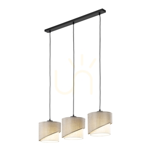 Elbrus Linen Pendant Light Strip, 3 Xe27 small 6