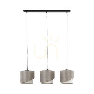 Elbrus Linen Pendant Light Strip, 3 Xe27 small 9