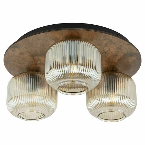 Check Salvia Brown Ceiling Light, 3 Xe14 Bulbs