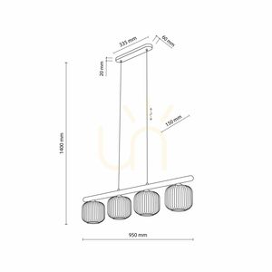 Salvia Brown Pendant Light, 4 Xe14 small 8