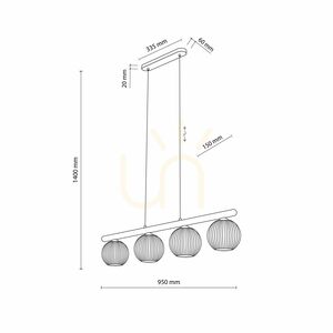 Virlo White Pendant Light, 4 Xe14 Bulbs small 7