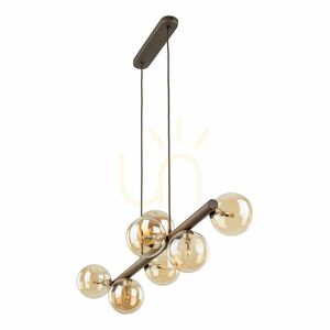 Estera Wood Walnut Amber Pendant Light 7 Xg9 small 6