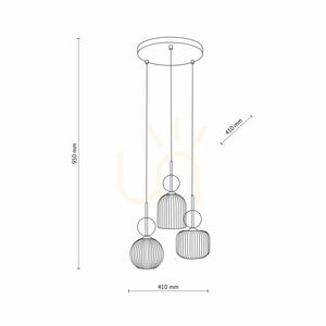 Sophia Cognac Pendant Light, 3 Xe14 small 8