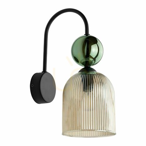 Check Sophia Green Cognac Wall Sconce 1 Xe14