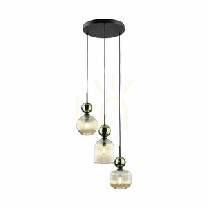 Sophia Green Cognac Pendant Light, 3 Xe14 small 0