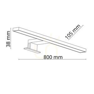 Leito Black 2-in-1 LED Wall Sconce, 12 W, 80 cm small 1