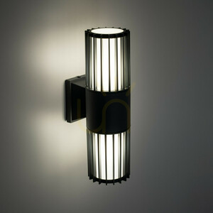 Ribo Gray Wall Sconce IP54 2 XE27 small 2