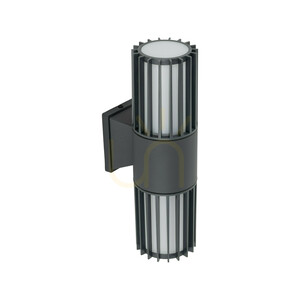 Ribo Gray Wall Sconce IP54 2 XE27 small 3