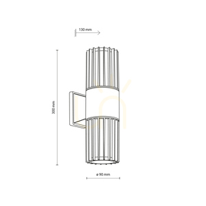 Ribo Gray Wall Sconce IP54 2 XE27 small 8
