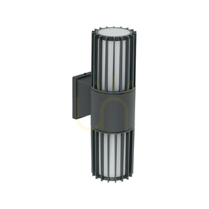 Ribo Gray Wall Sconce IP54 2 XE27 small 0