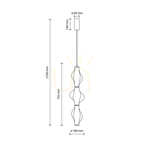 Elva Black  22 W LED Pendant Light small 21