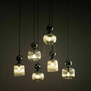 Sophia Green Cognac Pendant Light, 6 Xe14 small 2