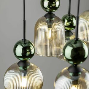 Sophia Green Cognac Pendant Light, 6 Xe14 small 3