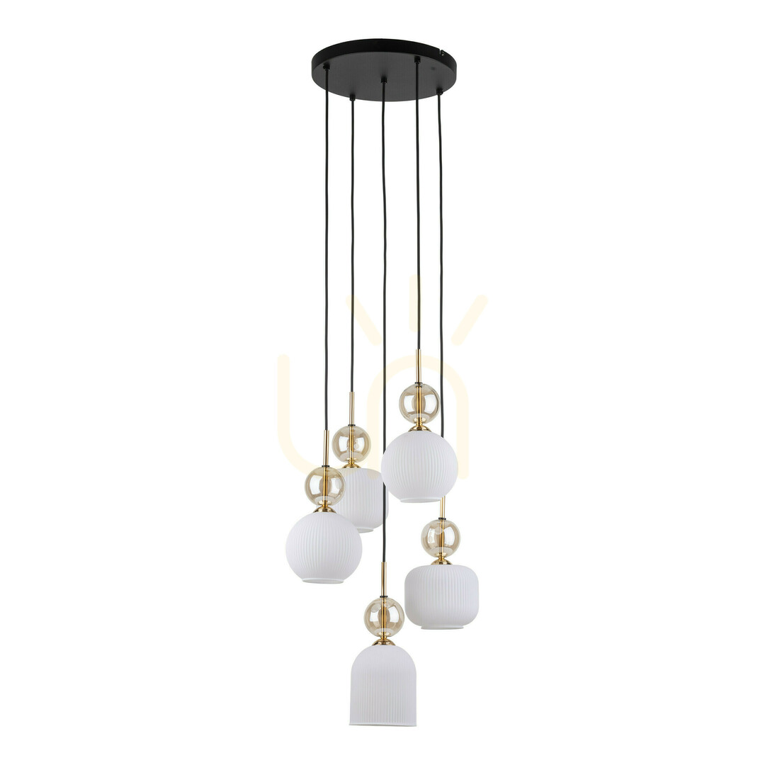 Sophia Cognac White Pendelleuchte, 5 Xe14