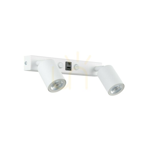 Check Nex White Wall Sconce 2 XGU10 / USB