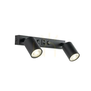 Nex Black Wall Sconce 2 XGU10 / USB small 3