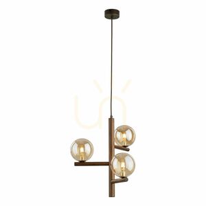 Estera Wood Walnut Amber Pendant Lamp 3 Xg9 small 5