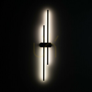 Flash New Brown Wood 2-LED Wall Sconce small 3