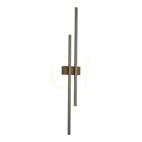 Check Flash New Brown Wood 2-LED Wall Sconce