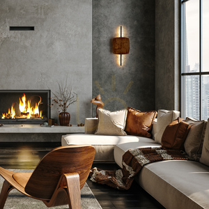 Selva M Walnut LED Wall Sconce small 1