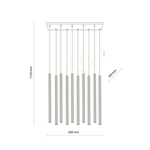 Ferro Black Pendant Light, 10 Xg9 Strip small 6