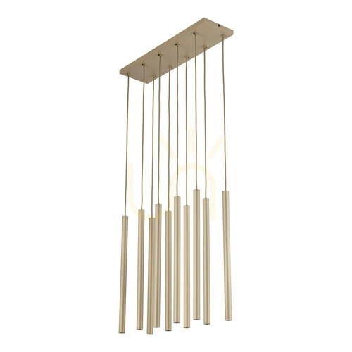 Check Ferro Sabia Champagne Pendant Light, 10 XG9 Socket Strip