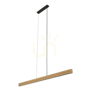 Viga Wood LED Brushed Antique Pine Pendant Light small 0
