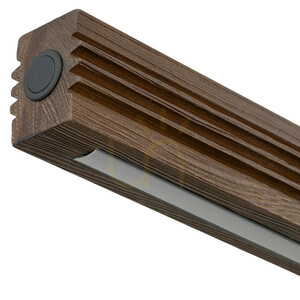 Viga Wood LED Brushed Pine Walnut Pendant Light small 4