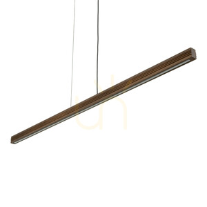 Viga Wood LED Brushed Pine Walnut Pendant Light small 6