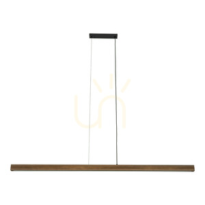 Viga Wood LED Brushed Pine Walnut Pendant Light small 9