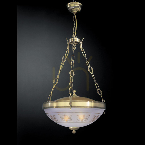 Check Italux Brass Glass 3-Light Pendant Lamp E27 L.6012/3